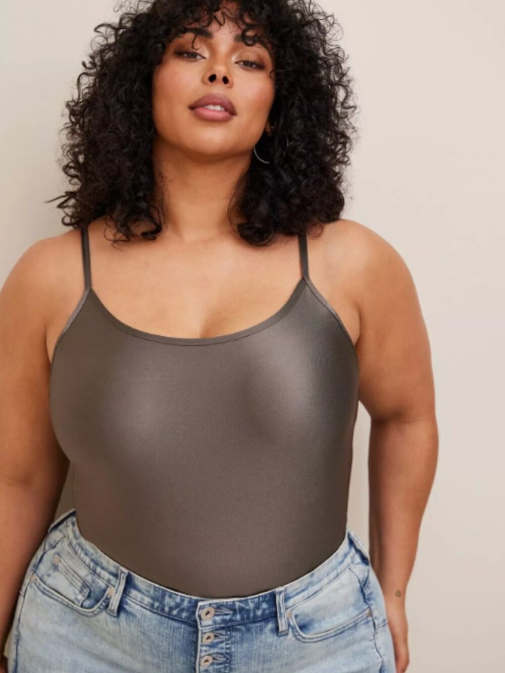 TORRID | Shiny Nylon Scoop Neck Cami Bodysuit | Sz. 0/L/12